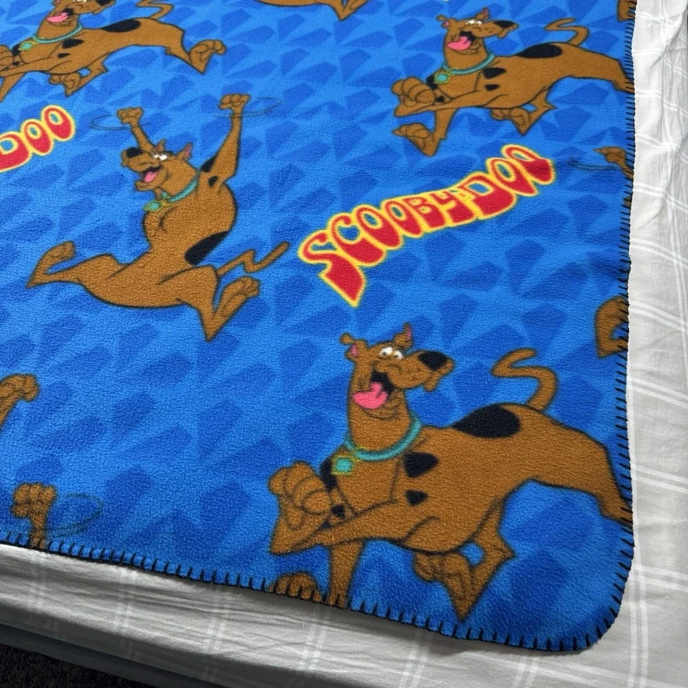 Scooby-Doo Vintage 2003 Fleece Throw Blanket Blue Hanna-Barbera 46x60